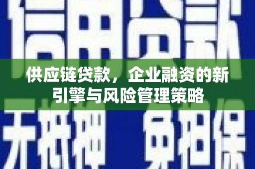 承德供应链贷款，企业融资的新引擎与风险管理策略