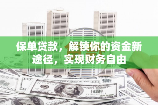 承德保单贷款，解锁你的资金新途径，实现财务自由