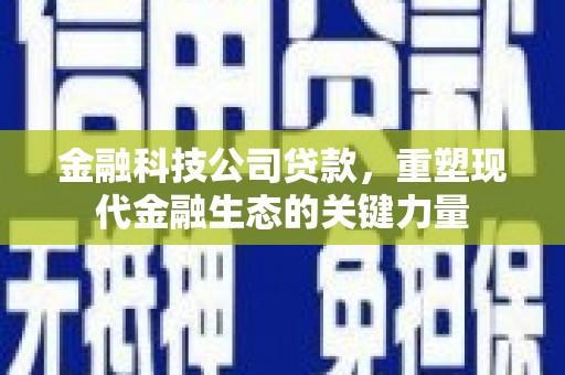 承德金融科技公司贷款，重塑现代金融生态的关键力量